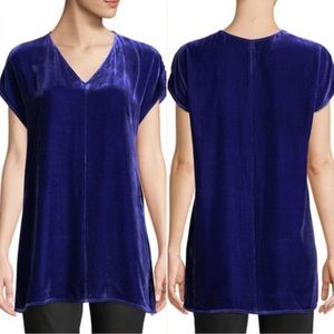 Eileen Fisher Blue Velvet V-Neck NWT SIZE XL
